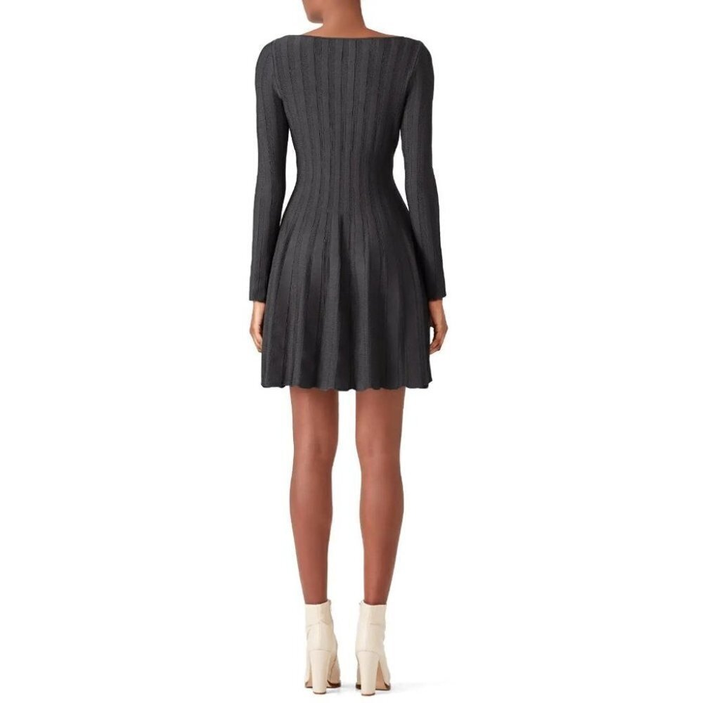 Elizabeth & James Gray Granite Flare Dress $395 - Picture 4 of 10